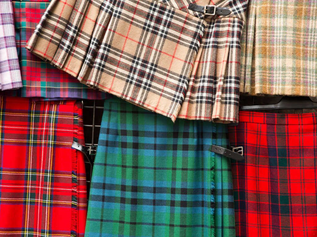 Le mitiche gonne scozzesi in tartan